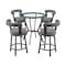 Armen Living Naomi and Bryant 5-Piece Counter Height Dining Set in Black Metal and Gray Faux Leather SETNMBYGRBL5 - alternate 1